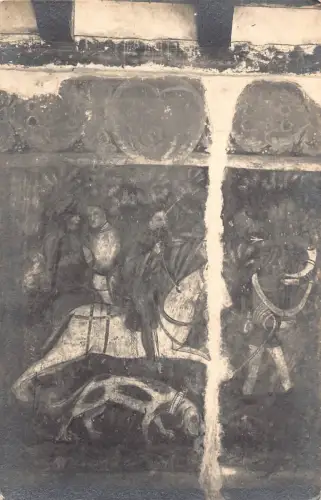 B092 Italien Meran Meran Kirche Annkelstem Fresko Kunst RPPC Vintage Postkarte