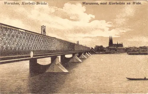 B533 Polen Warschau Warszawa Kierbedzia na Wisle Bridge Vintage Postkarte