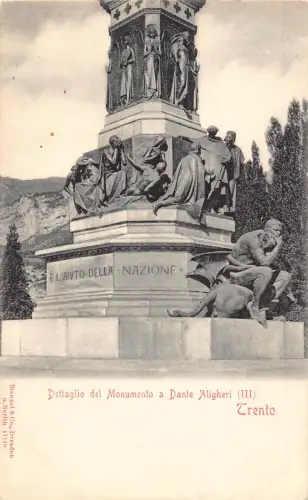 A227 Italien Detail aus Dante Aligheri Denkmal Trient Vintage Postkarte