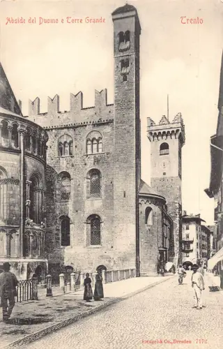 A227 Italien Trient Abside del Duomo e Torre Grande Vintage Postkarte