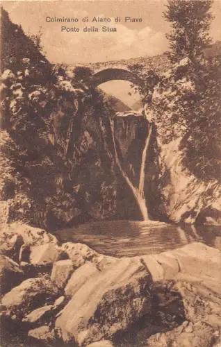 A227 Italien Calmirano di Alano di Piave Ponte della Stua Wasserfall Postkarte.