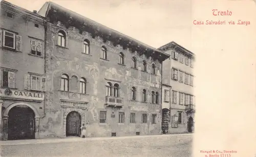 A229 Italien Trient Casa Salvadori über Larga Cavalli Shop Vintage Postkarte