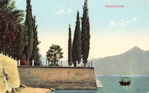 A229 Italien Cadenabbia Bootspromenade Vintage Postkarte