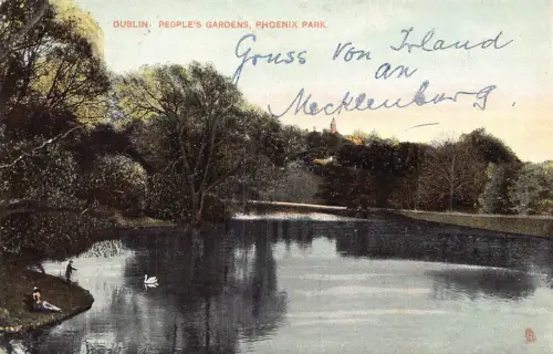 A045 Irland Dublin 1907 Volksgärten Phoenix Park Vintage Postkarte