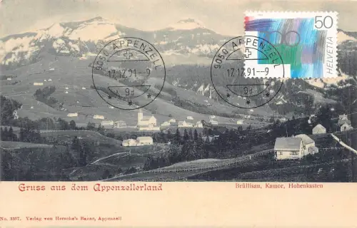 L297 Schweiz Gruss aus dem Appenzellerland Bruellisau Kamor Postkarte