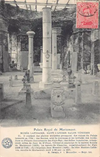 L135 Belgien 1922 Palais Royal de Mariemont Salon Venitien Musem Postkarte