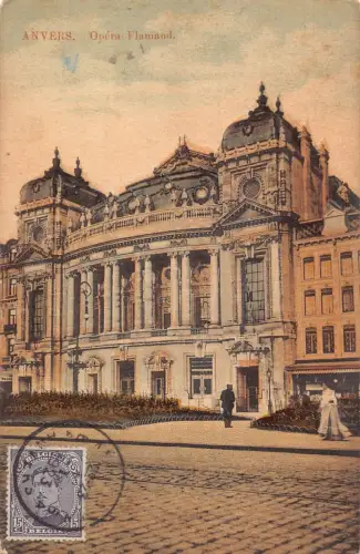 L135 Belgien 1923 Anvers Antwerpen Oper Flamand Vintage Postkarte