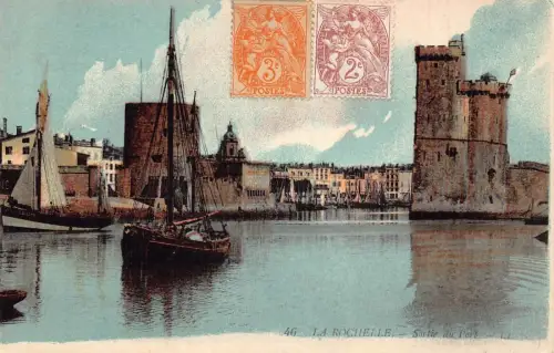 L132 Frankreich La Rochelle Sortie du Port Bootsturm Vintage Postkarte