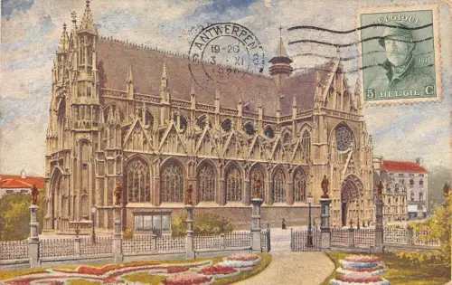 L133 Belgien 1920 Brüssel Kirche des Victoires au Sablon Postkarte