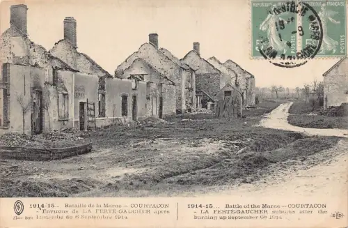 L132 Frankreich 20er Jahre Schlacht bei Marne im Ersten Weltkrieg Courtacon Katastrophe Postkarte
