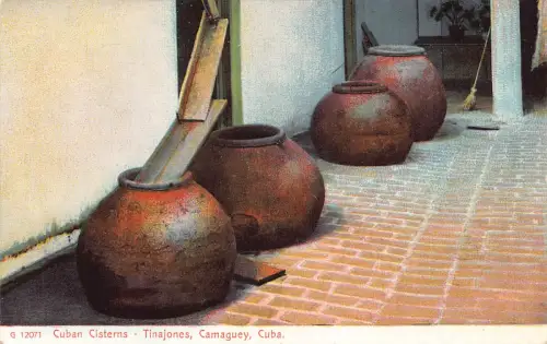 B161 Kuba Cuaban Zisternen Tinajones Camaguey Vintage Postkarte