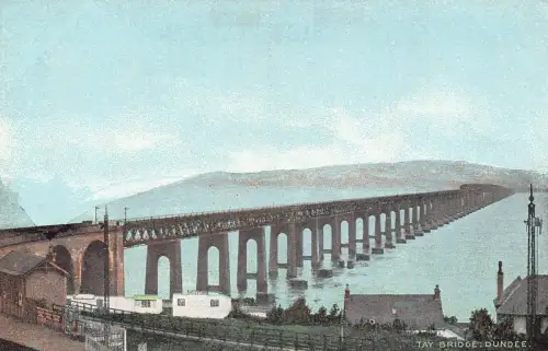 B141 Schottland Tay Bridge Dundee Vintage Postkarte