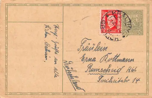 L066 Tschechoslowakei 1929 Ganzsache