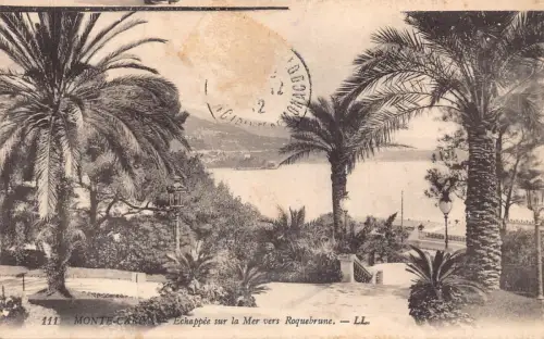 A872 Monaco Monte Carlo 1912 Echappee sur la Mer vers Roquebrune Postkarte