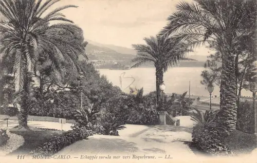 A872 Monaco Monte Carlo Echappee sur la Mer vers Roquebrune Vintage Postkarte