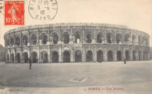 Frankreich 1910 Nîmes Les Arenes Vintage Postkarte