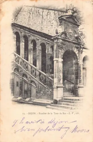 Frankreich 1902 Dijon Escalier de Tour de Bar Vintage Postkarte