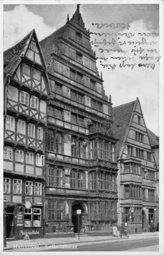 Deutschland 1936 Hannover Leibnizhaus Haus Vintage Postkarte