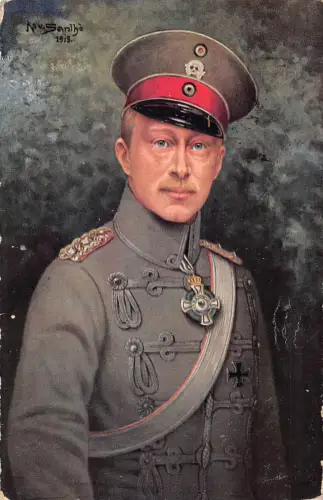 Adel Royalty 1915 Crown Prince Wilhelm III Germany Art WWI field postcard