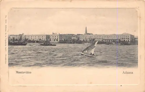 A878 Uruguay Montevideo Audana Segelboot Vintage Postkarte