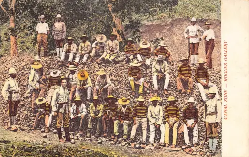 A880 Panamakanal Zone Schurken Galerie Gruppe Ureinwohner Männer ethnische Postkarte