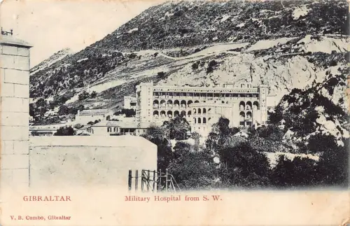 B622 Militärkrankenhaus Gibraltar aus SW Vintage Postkarte