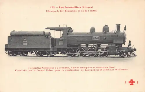 B635 Äthiopien Lokomotiven Züge Chemins de Fer Ethiopiens Vintage Postkarte