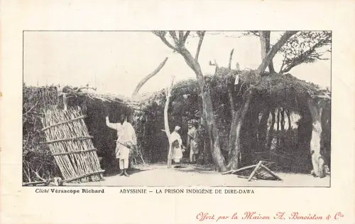 B634 Äthiopien Abyssinie Gefängnis Indigene de Dire-Dawa Vintage Postkarte