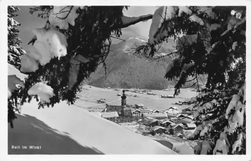 L316 Deutschland Reit i Winkl im Winter RPPC Vintage Postkarte