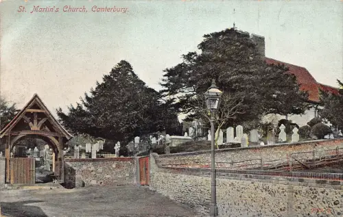 A886 England Canterbury St Martin's Church Vintage Postkarte