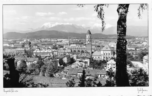 Slowenien 1953 Ljubljana Gesamtansicht Vintage Postkarte