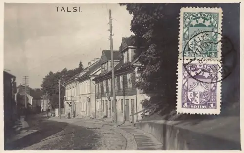 Lettland 1926 Street View in Talsi RPPC Vintage Postkarte