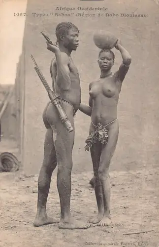 A902 Burkina Faso Typen Bobos Dioulasso Akt Einheimisches Paar Ethno Postkarte