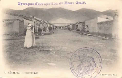 B169 Algerien Mecheria Rue Principale Vintage Postkarte