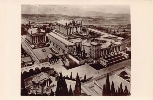 B176 Libanon Baalbek Reproduktion Tempel des Jupiter Bacchus Venus Postkarte