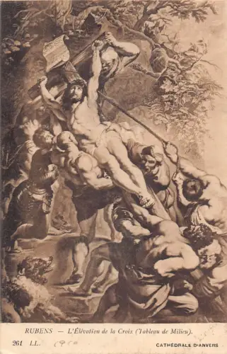 A907 Kunst von Rubens L'Elevation de Croix Jesus Christus am Kreuz Postkarte