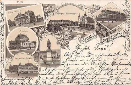 L510 Rumänien Nagyvarad Oradea 1898 Litho Vintage Postkarte