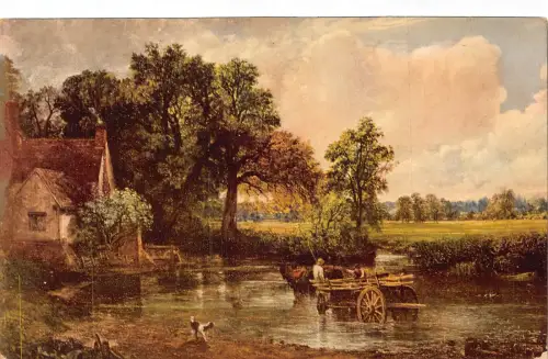A910 National Gallery The Hay Wain Constable Kunst Landwirtschaft Vintage Postkarte
