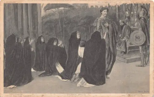 A910 Kunst Coriolanus Sir Henry Irving Nonnen beten Vintage Postkarte