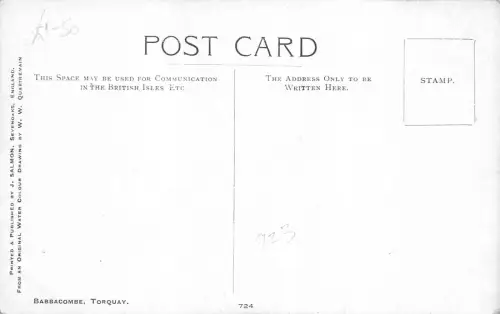B178 England Babbacombe Boote Kunst Postkarte
