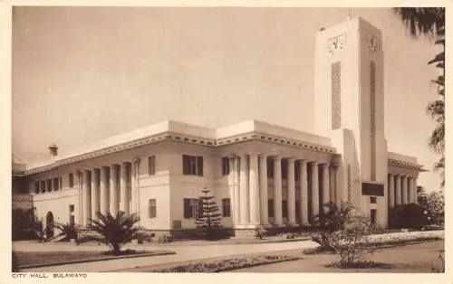 B666 Simbabwe Bulawayo Rathaus Vintage Postkarte