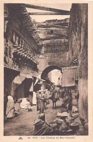 B202 Marokko Fes Timbres de Bou Hanania Ureinwohner Vintage Postkarte