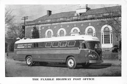 B186 US Flxble Highway Post Office Bus erste Reise Muskogee & Oklahoma Postkarte
