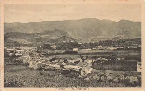 A927 Portugal St Michael Azoren Furnas Gesamtansicht Vintage Postkarte