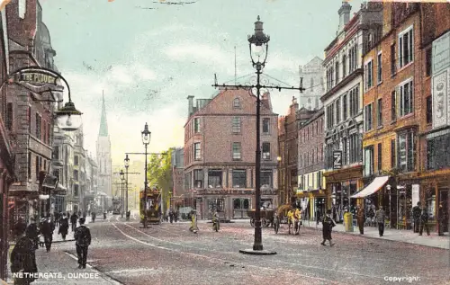A927 Schottland Nethergate Dundee Shops Vintage Postkarte