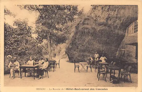 A932 Marokko Sefrou Buvette de Hotel Restaurant des Cascades Vintage Postkarte