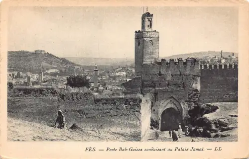 A932 Marokko Fes Porte Bab Guissa conduisant au Palais Jamai Palace Postkarte
