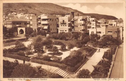 Israel Haifa Der Hadar Hacarmel Garten Vintage Postkarte B931