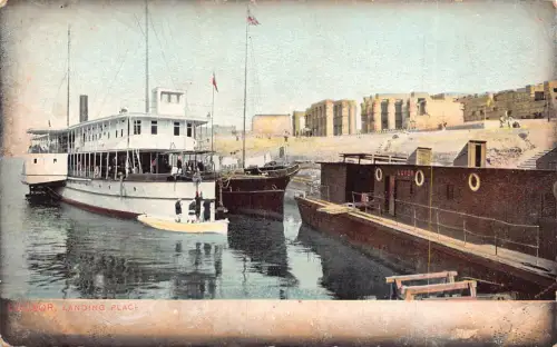 Ägypten Luxor Landeplatz Dampfschiff Dock Vintage Postkarte B932