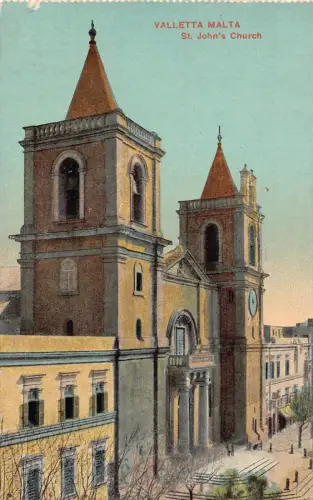 Malta Valetta Johanneskirche Vintage Postkarte B931